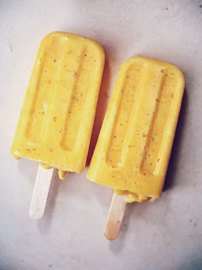 Mango yogurt popsicles