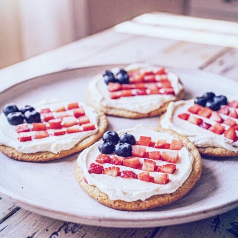 Mini flag fruit pizzas