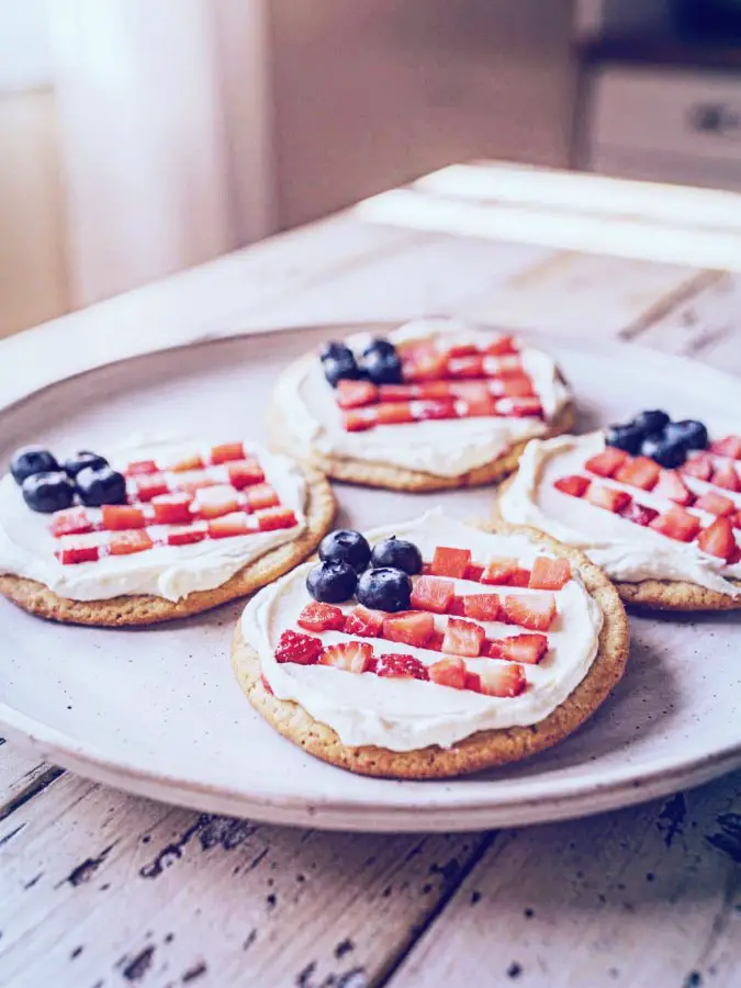 Mini flag fruit pizzas