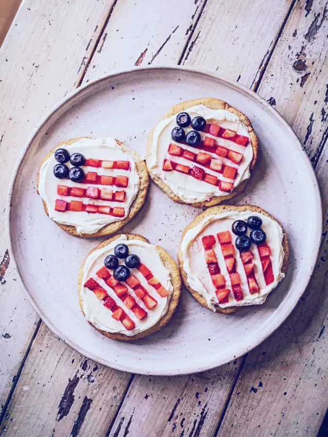 Mini flag fruit pizzas