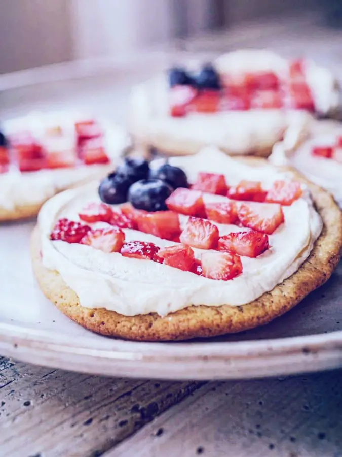 Mini flag fruit pizzas