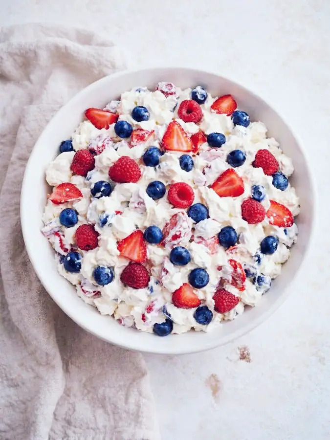 Red White and Blue Cheesecake Salad