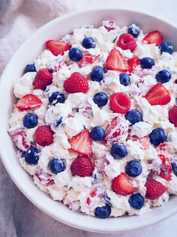 Red White and Blue Cheesecake Salad