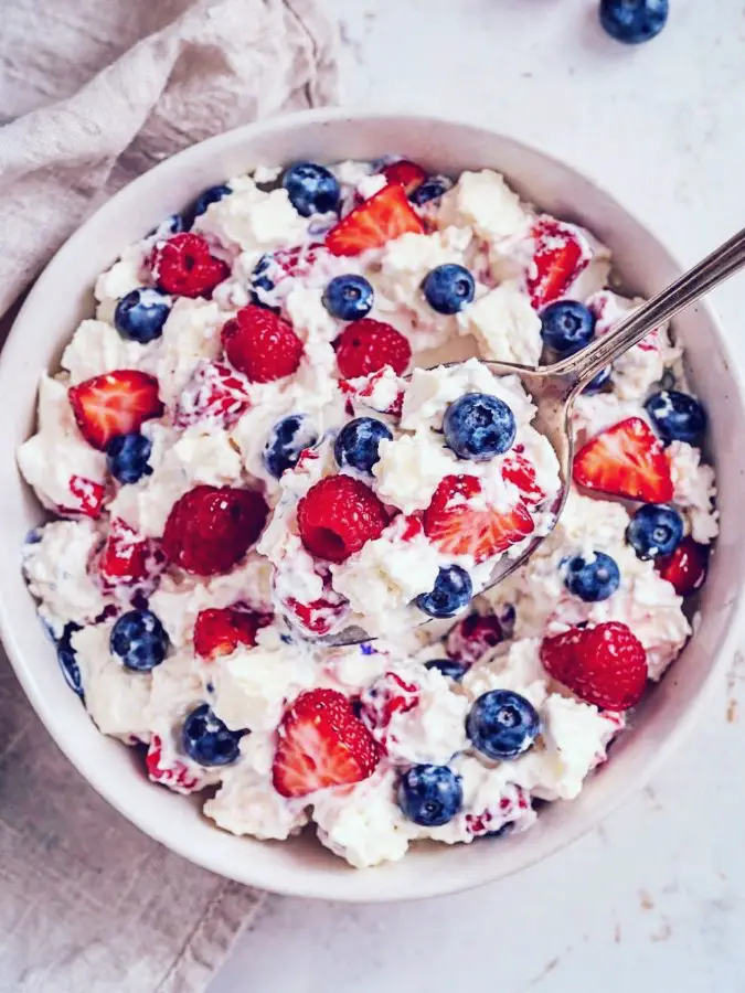 Red White and Blue Cheesecake Salad