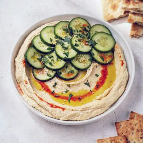 Spicy Cucumber Hummus Bowl