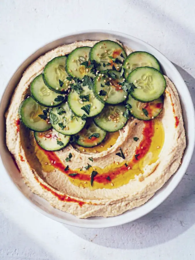 Spicy Cucumber Hummus Bowl