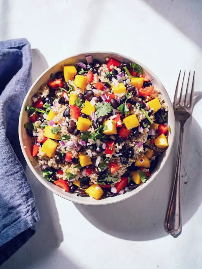 Vegan Mango Black Bean Quinoa Salad