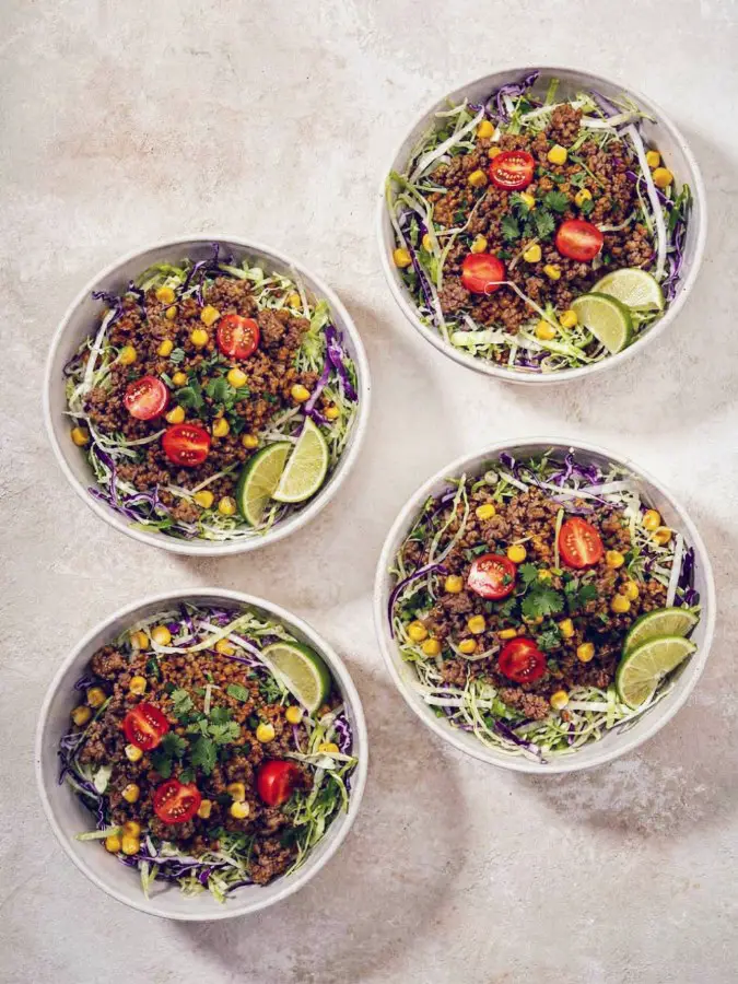 Cabbage Crunch Taco Bowls