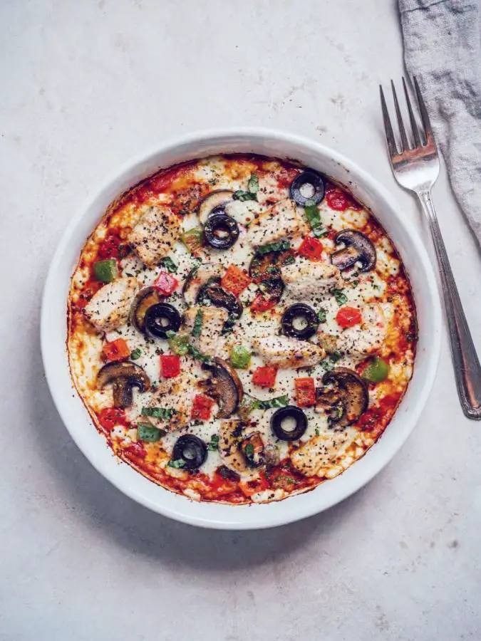 Low Carb Cottage Cheese Pizza Bowl