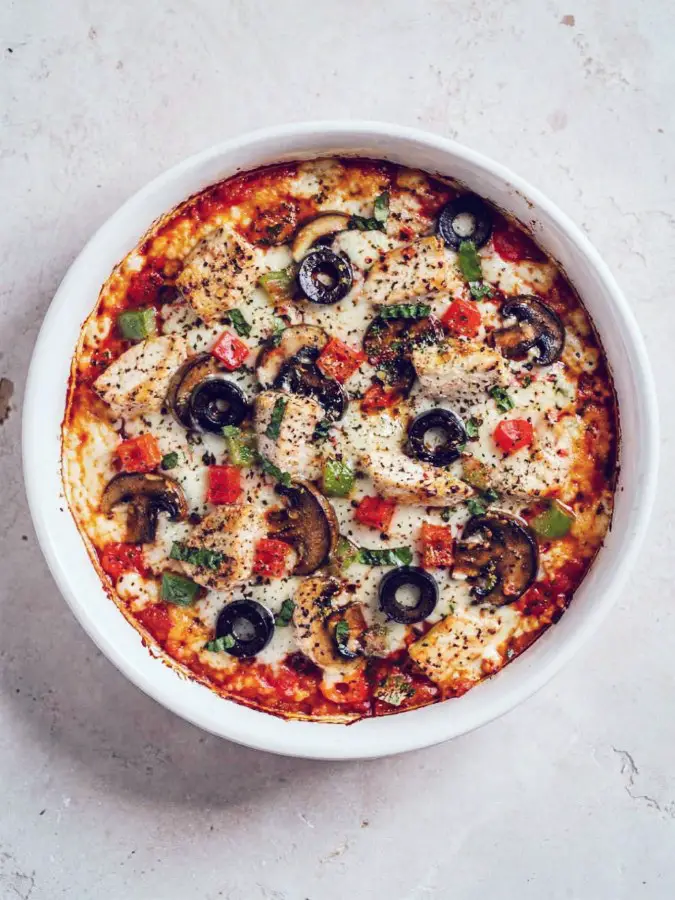 Low Carb Cottage Cheese Pizza Bowl