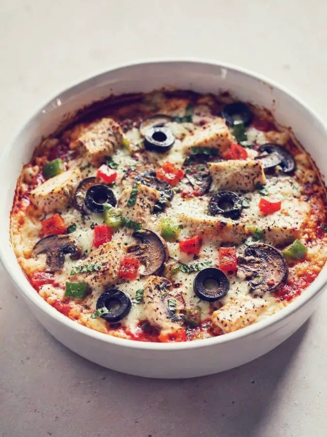 Low Carb Cottage Cheese Pizza Bowl