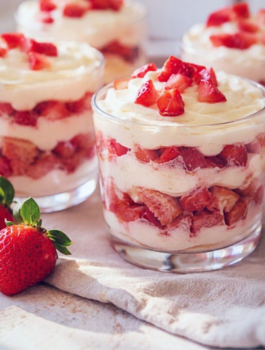 Pink Cloud Strawberry Tiramisu Cups