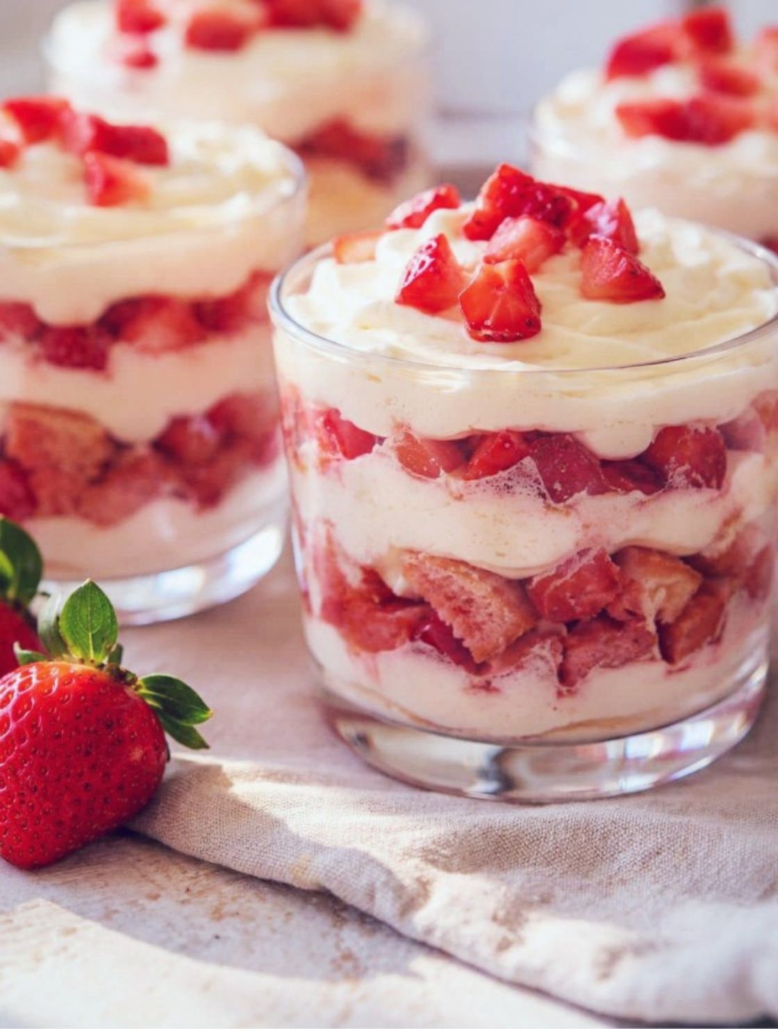 Pink Cloud Strawberry Tiramisu Cups