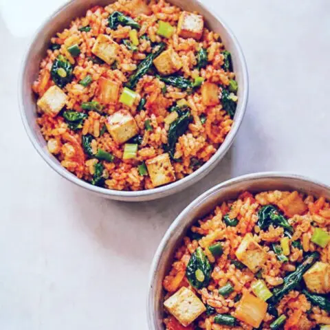 Vegan Kimchi Fried Rice Bowl
