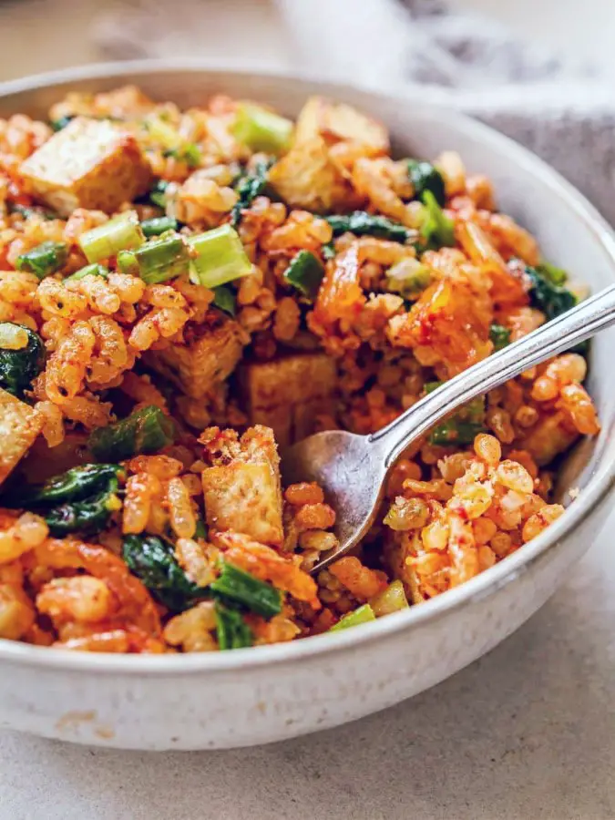 Vegan Kimchi Fried Rice Bowl
